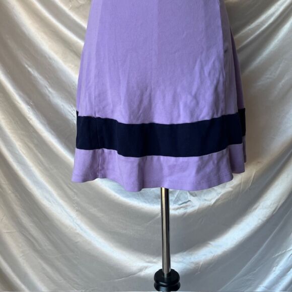 New York & Company Purple Tennis Like Stripped Dress - Picture 3 of 7